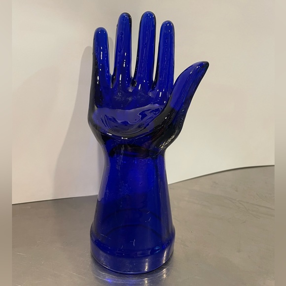 Cobalt blue glass hand ring tree - Picture 6 of 9